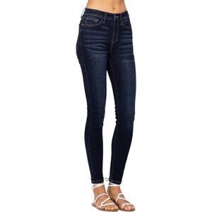 Judy Blue Women's Mid-Rise Skinny Jeans in Deep Indigo Size 11/30